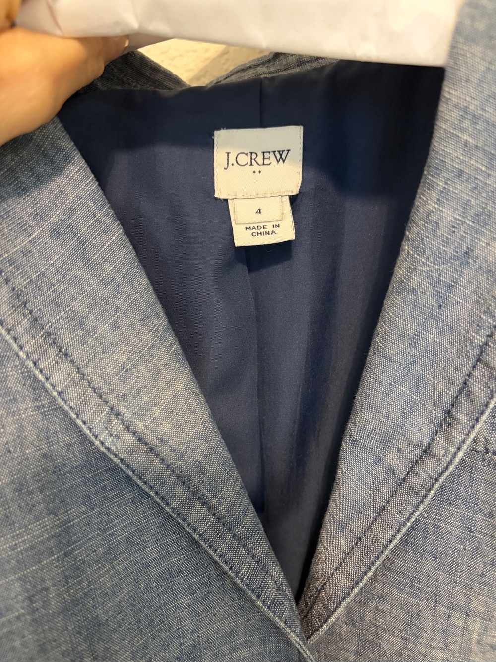 J. Crew Chambray-Style Blue Two-Button Blazer 4 - Picture 4 of 5